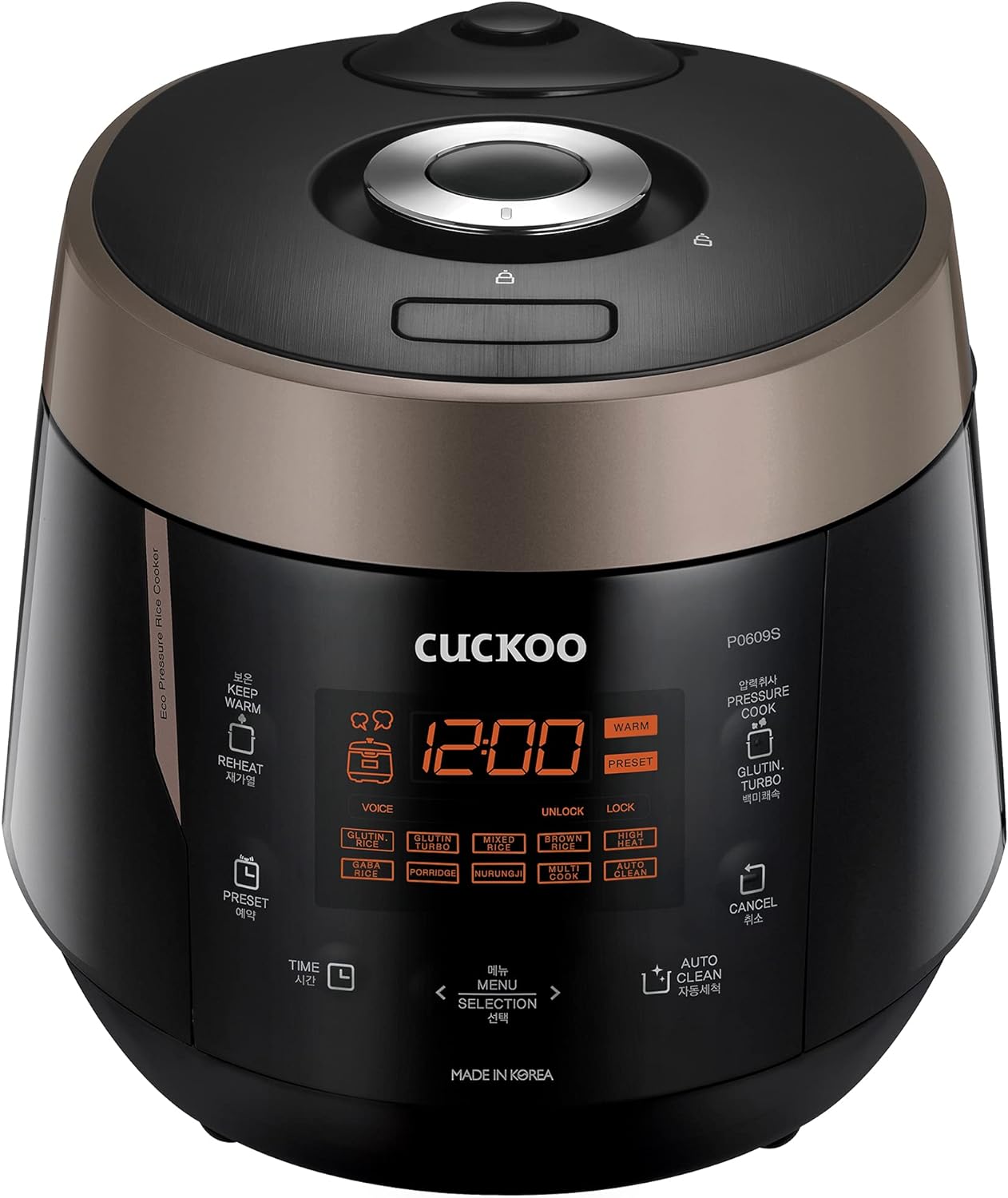 CUCKOO CRP-P0609S 6-Cup (Uncooked) Pressure Rice Cooker 12 Menu Option