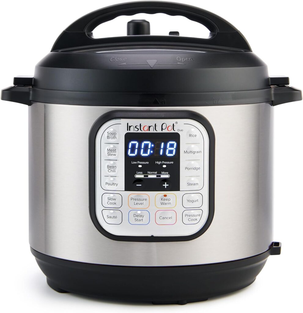 Instant Pot Duo 7-in-1 Electric  Rice Cooker, Slow Cooker, Pressure Cooker, Steamer, Sauté, Yogurt Maker, Warmer & Sterilizer, Includes App With Over 800 Recipes, Stainless Steel, 8 Quart 